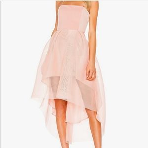 Revolve Elliatt Elysian High-low Dress in Blush with mesh overlay Small